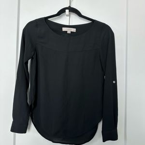 Loft Long Sleeve Black Blouse